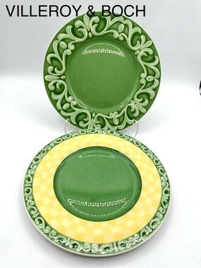 2 Villeroy & Boch Salad Plates NWT. One Arabesco & One Acacia Patern